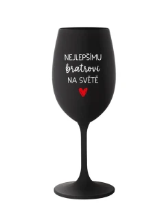 NEJLEPŠÍMU BRATROVI NA SVĚTĚ - černá sklenice na víno 350 ml
