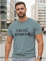 Pánske klasické tričko s nápisom bavlna petrol FashionStreet NX5144R
