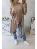 Blúzka s rozšíreným spodným dielom tmavo béžová Blúzka s rozšíreným spodným dielom tmavo béžová