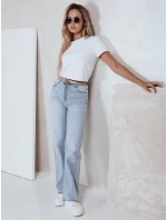Dámske džínsy s vysokým pásom a širokými nohavicami svetlo modré FashionStreet UY2786 Dámske džínsy s vysokým pásom a širokými nohavicami svetlo modré FashionStreet UY2786