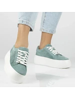 Dámske zelené semišové čižmy Filippo DP7520/26