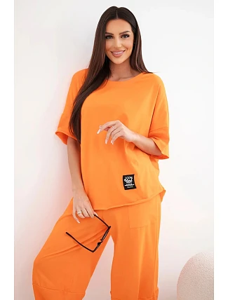 Bavlnená blúzka + nohavice oranžová Bavlnená blúzka + nohavice oranžová