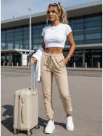 Dámske svetlé broskyňové velúrové tepláky FashionStreet UY2840 Dámske svetlé broskyňové velúrové tepláky FashionStreet UY2840