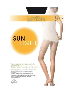 Dámske samodržiace pančuchy Omsa Sun Light 8 deň