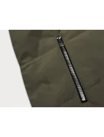 Obojstranná dámska vesta v khaki farbe (R8006)