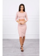 Súprava blúzky a sukne tmavo púdrovo ružová Súprava blúzky a sukne tmavo púdrovo ružová