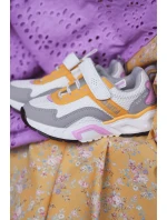 Dziecięce Sportowe Buty Na Rzep Big Star JJ374257 Biało-Żółte
