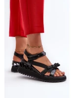 Dámske sandále s mašľou D&A čierne