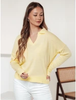 Dámsky nadrozmerný sveter VISTILLA lemon FashionStreet MY2415 Dámsky nadrozmerný sveter VISTILLA lemon FashionStreet MY2415