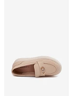 Dámske kožené mokasíny na platforme Vinceza Beige Dámske kožené mokasíny na platforme Vinceza Beige