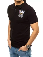 FashionStreet čierne vyšívané polo tričko PX0389