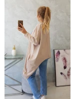 Oversize blúzka s potlačou béžová
