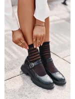 Lakierowane Półbuty Damskie Z Paskiem Czarne Vinceza 62179