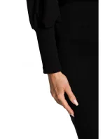 M690 Kombinované pletené šaty - čierne