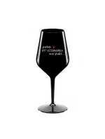 PROTOŽE BÝT VETERINÁŘKA NENÍ PRDEL - černá nerozbitná sklenice na víno 470 ml PROTOŽE BÝT VETERINÁŘKA NENÍ PRDEL - černá nerozbitná sklenice na víno 470 ml