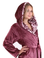 Dámsky župan Flora s kapucňou 4856 4853 krátky bordový - Vestis Dámsky župan Flora s kapucňou 4856 4853 krátky bordový - Vestis