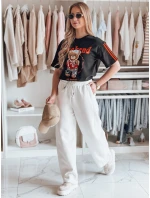 Dámske tepláky so širokými nohavicami DRESMOOD PREMIUM ecru FashionStreet UY2687