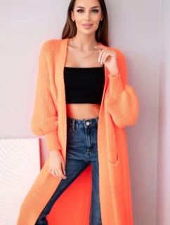 Dlhý sveter neónovo oranžová