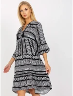 Šaty D73771M30214A1EN čiernobiele