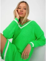 Dámsky sveter LC SW 8023 fluo zelený