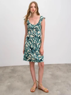 Dámske šaty 16454 Light beige / green - Vamp