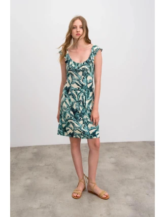 Dámske šaty 16454 Light beige / green - Vamp