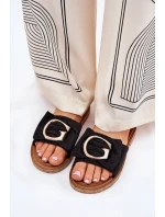 Dámske papuče M578 Čierne s hnedou - Krok vo veľkom štýle