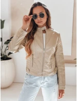 Dámska kožená bunda ROCKMISS beige FashionStreet TY5215