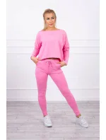 Súprava s oversize blúzkou svetlo ružová