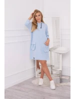 Šaty s kapucňou modré