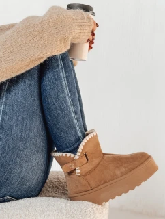 Dámske čižmy FLUFFIEZ camel FashionStreet ZY0561