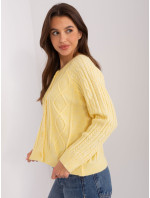 Svetložltý dámsky sveter s gombíkmi