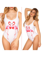 Trendy Swimsuit with Flamingo Print