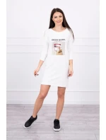 Šaty s potlačou košíka ecru