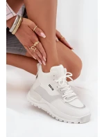 Buty Sportowe Damskie Na Platformie Big Star SS274510 Białe