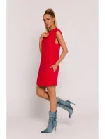 M789 Mini šaty s ramennými vypchávkami - červené M789 Mini šaty s ramennými vypchávkami - červené