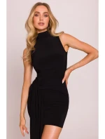 M841 Mini šaty so zaväzovaním vpredu - čierne