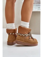 Dámske semišové snežnice s hrubým šnurovaním D.Franklin Brown Dámske semišové snežnice s hrubým šnurovaním D.Franklin Brown