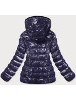 Lesklá dámska zimná páperová bunda Dark Blue (b9583-3) Lesklá dámska zimná páperová bunda Dark Blue (b9583-3)