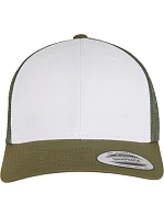 Flexfit 6606CF 6-panelová čiapka typu Trucker 55.06CF machovo zelená/biela/olivová Flexfit 6606CF 6-panelová čiapka typu Trucker 55.06CF machovo zelená/biela/olivová