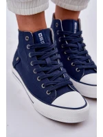 Damskie Wysokie Trampki Big Star DD274333 Granatowe