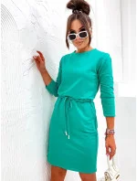 Dámske tyrkysové pletené šaty (700)