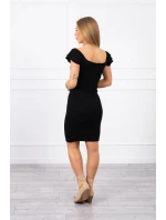 Pruhované volánikové šaty čierne Pruhované volánikové šaty čierne