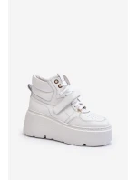 Zazoo 3450 Skórzane Sneakersy Damskie Białe