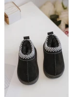 Śniegowce Botki Dziecięce Na Platformie Ocieplane Futerkiem Czarne Vilabria
