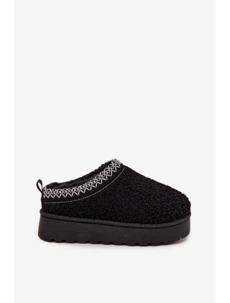 Śniegowce Dziecięce Młodzieżowe Z Futerkiem Typu Baranek Czarne Selathiel