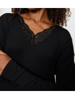 Dámska nočná košeľa Timeless Sensuality NDK LSL - BLACK - black 0004 - TRIUMPH
