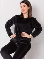 Čierna dámska velúrová súprava plus size (6085)