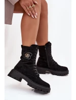 Botki Wokrery Damskie Z Ozdobnym Elementem Ocieplane Czarne Kalindra Botki Wokrery Damskie Z Ozdobnym Elementem Ocieplane Czarne Kalindra