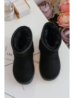 Ocieplane Czarne Dziecięce Młodzieżowe Botki Śniegowce Gooby